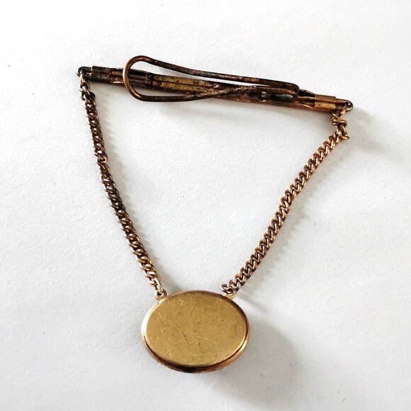 30s 40s Vintage Stylized Music Note Tie Chain Clip - Picture 2 of 4